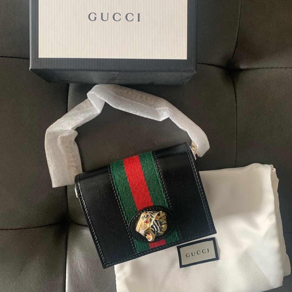 Gucci Rajah chain card case wallet